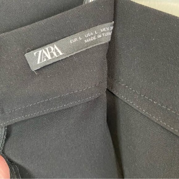 Zara - Black Faux Wrap Midi Skirt - L - NWT - Picture 6 of 9